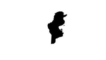 Tunisian country map icon animated video
