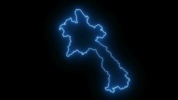 Animated Laos map icon with a glowing neon effect video