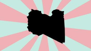 Animated Libya map icon with rotating background video