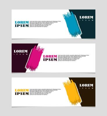 Abstract geometric web design banner template collection isolated on dark gray background EPS 10