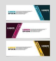 Abstract geometric web design banner template collection isolated on dark gray background EPS 10 vector