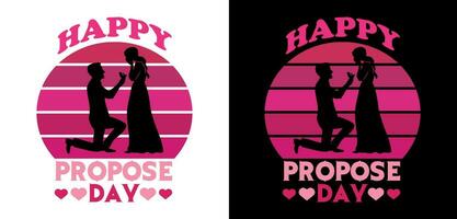Happy Propose Day- Valentine's T-Shirt. vector