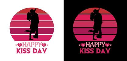 Happy Kiss Day- Valentine's T-Shirt. vector