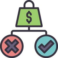 decision outline style icon vector