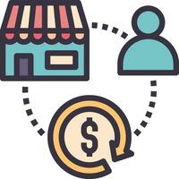 merchant outline style icon vector