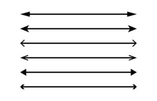 Long double straight black arrows. A set of direction indicators up, down or right, left. Isolated vector illustration on white background.