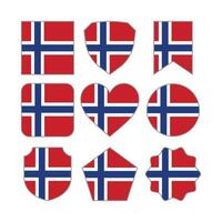 Modern Abstract Shapes of Norway Flag Vector Design Template