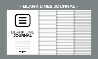 Printable KDP Blank Line Journal Book Vector Design Template