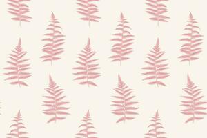 Pastel light shape leaves branches fern seamless pattern. Vector hand drawn sketch. Simple botanical background with stylized artistic leaf stems. Design for fashion, fabric, wallpaper