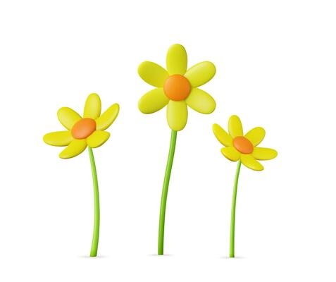 3d colorful daisy flower