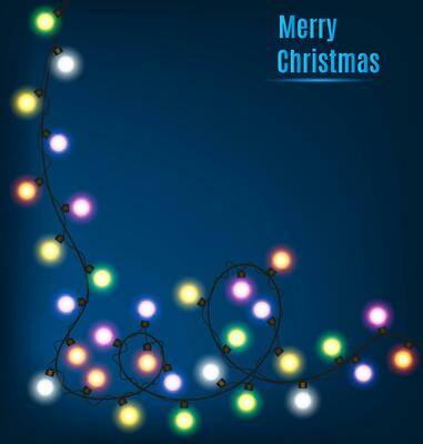 Christmas template for congratulation with garland