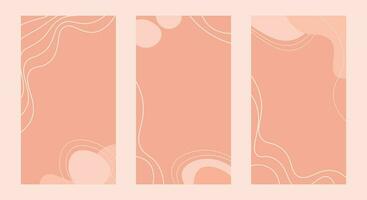 Abstract Peach Fuzz Social Media Templates vector