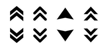 Swipe up down icon set. Upward and downward arrow symbol vector