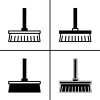 Vector black and white illustration of brush icon for business. Stock vector design.