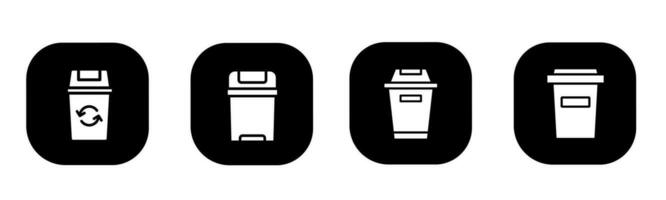 Trash bin icon in flat. A trash icon design. Stock vector. vector