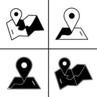 Vector black and white illustration of maps icon for business. Stock vector design.