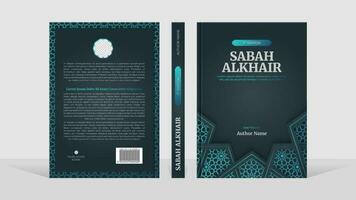 Islamic Arabic Style Book Cover Template Design with Arabesque Moroccan Pattern vector