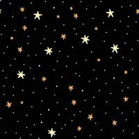 vector seamless stars pattern on black background