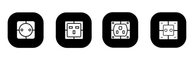 Electric socket icon in flat. A electric socket icon design. Stock vector. vector