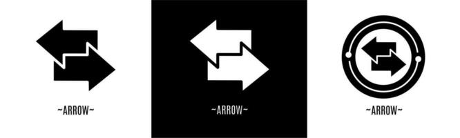 Arrow logo set. Collection of black and white logos. Stock vector. vector