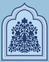 Mughal silueta ilustración para pared cuadro. floral, étnico, vistoso tela impresión. textil ilustración, moda, impresión, fondo de pantalla, y decoración. étnico motivos para textil huellas dactilares. vector