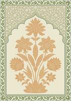 digital flor textil diseño, digital impresión. botánico floral étnico motivo. Mughal mano dibujado, Mughal pared pinturas Clásico indio gente flor pintura Arte huellas dactilares pared imágenes decoración. vector