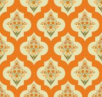 Mughal floral seamless pattern. Beautiful Mughal flower motif with pattern design. vector