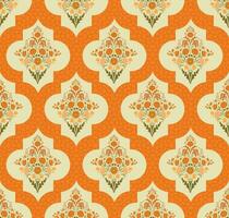 Mughal floral seamless pattern. Beautiful Mughal flower motif with pattern design. vector