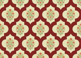 Mughal floral seamless pattern. Beautiful Mughal flower motif with pattern design. vector