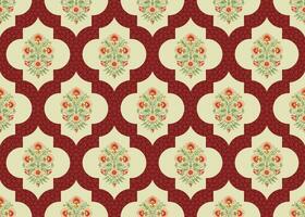 Mughal floral seamless pattern. Beautiful Mughal flower motif with pattern design. vector