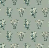 Digital printing textile pattern. Seamless pattern with decorative flowers. Aesthetic floral print for fabric, scrapbook, wrapping. vector