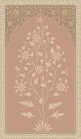 Mughal mano dibujado Mughal ilustración para pared cuadro. digital flor textil diseño, digital impresión. botánico floral étnico motivo. vector