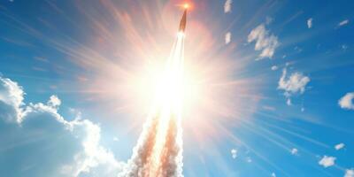 AI generated High Flying Rocket against the Sky photo