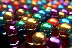 AI generated colorful Christmas balls photo