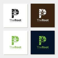 The roots on letter logo design inspiration editable vector