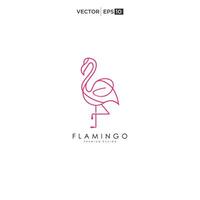 Pink Flamingo Logo Template. Bird Vector logo Design. Animal World Illustration