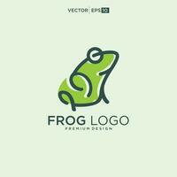 Frog logo design concept. Simple frog silhouette logo vector template.