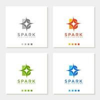 spark logo letter B star fireworks sparkling logo graphic vector icon