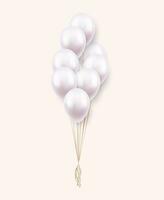 3d Realistic white Happy Birthday Balloons Flying for Party and Celebrations vector