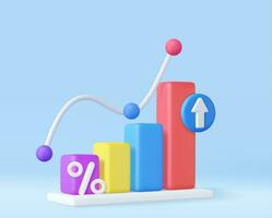 3d Business bar graph strategy concept vector