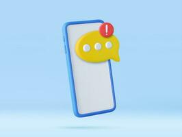 3D speech bubbles on mobile phone vector