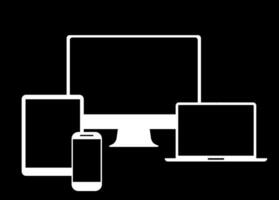 dispositivo conjunto ese incluye escritorio, tableta, inteligente teléfono y ordenador portátil vector