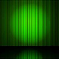 verde cortina desde el teatro vector