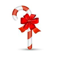 Christmas candy cane with red bow vector