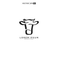 cow logo design, cow head, cow face, line art, monoline vector