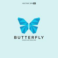 Geometric polygonal butterfly logo design vector