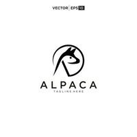 alpaca logo diseño icono vector silueta