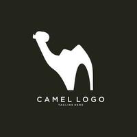 Desierto camello logo vector diseño modelo