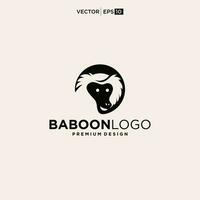 Baboon Monkey Logo Simple  Clean design vector