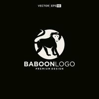 Baboon Monkey Logo Simple  Clean design vector